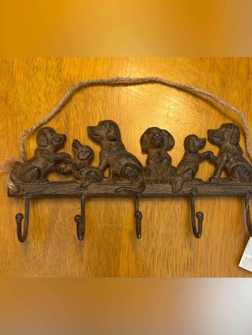 Dog Motif Cast Iron Wall Hook - Brown